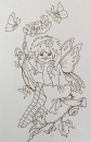 Clear Stamp Ragolls, Elfe mit Blumen und Schmetterlingen